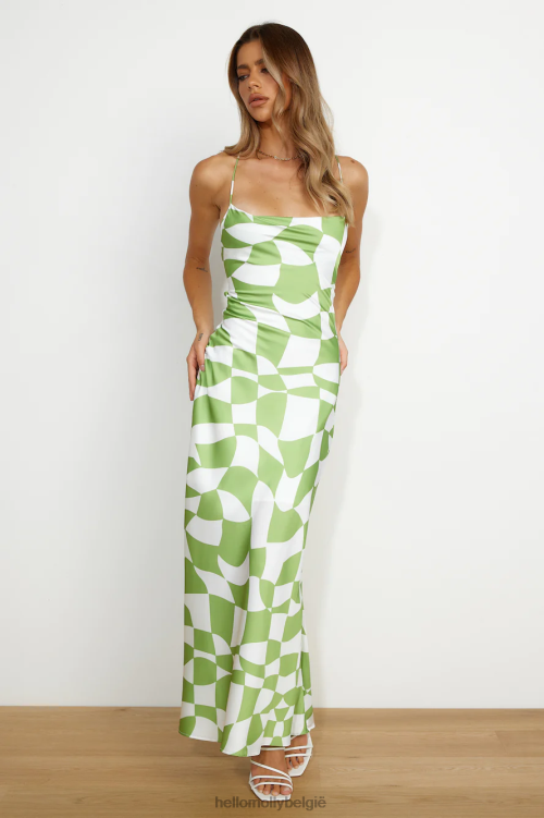kleding Hello Molly floating mind maxi jurk groen XR2L6244