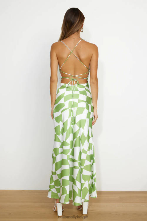 kleding Hello Molly floating mind maxi jurk groen XR2L6244