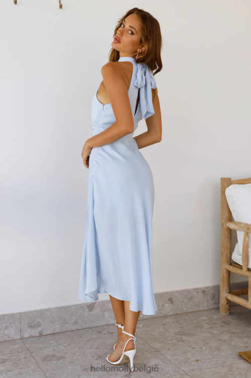 kleding Hello Molly geen tranen hier maxi-jurk staalblauw XR2L6827