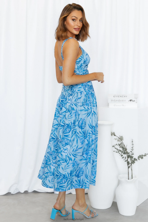 kleding Hello Molly geprezen maxi-jurk blauw XR2L6600