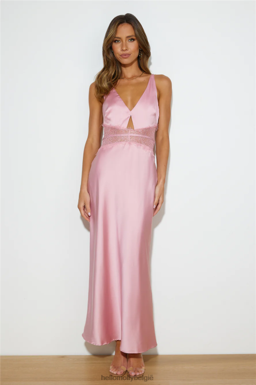 kleding Hello Molly gezien in luxe maxi-jurk blush XR2L6201