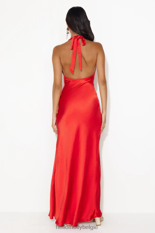 kleding Hello Molly girl in the spotlight halterhals satijnen maxi-jurk rood XR2L5501