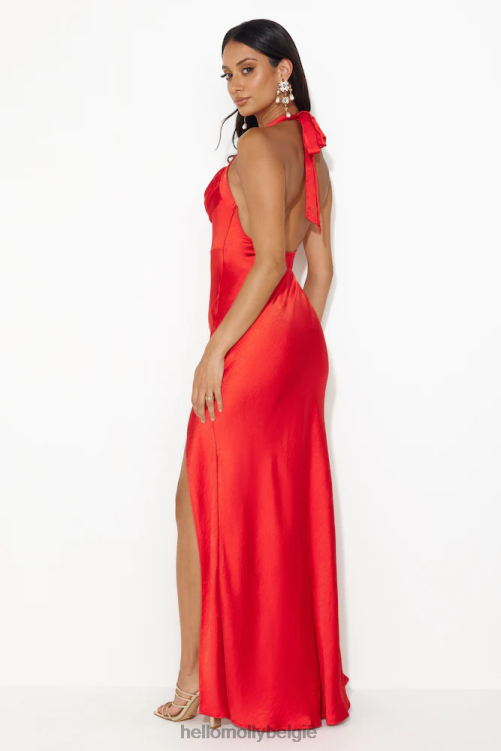 kleding Hello Molly girl in the spotlight halterhals satijnen maxi-jurk rood XR2L5501