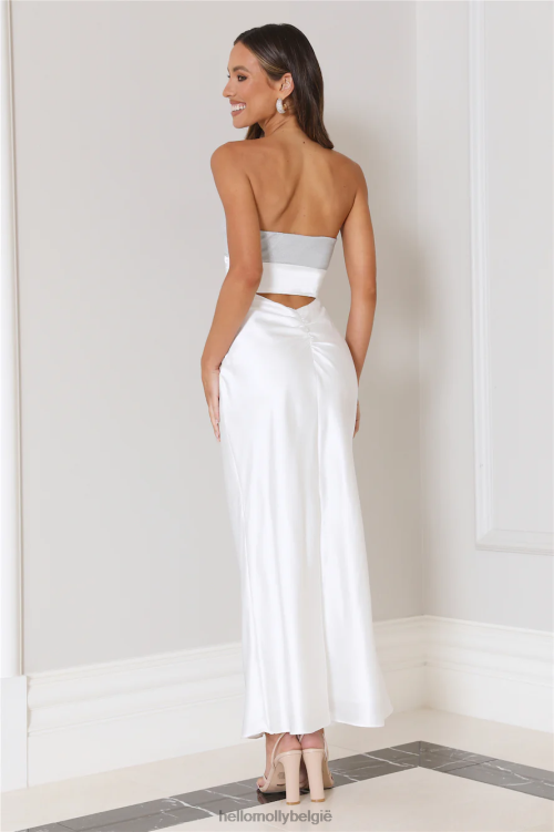 kleding Hello Molly glam vibes maxi-jurk wit XR2L6226