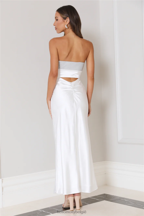 kleding Hello Molly glam vibes maxi-jurk wit XR2L6226