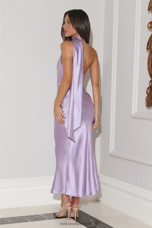 kleding Hello Molly glinsterende lichten satijnen maxi-jurk lila XR2L5792