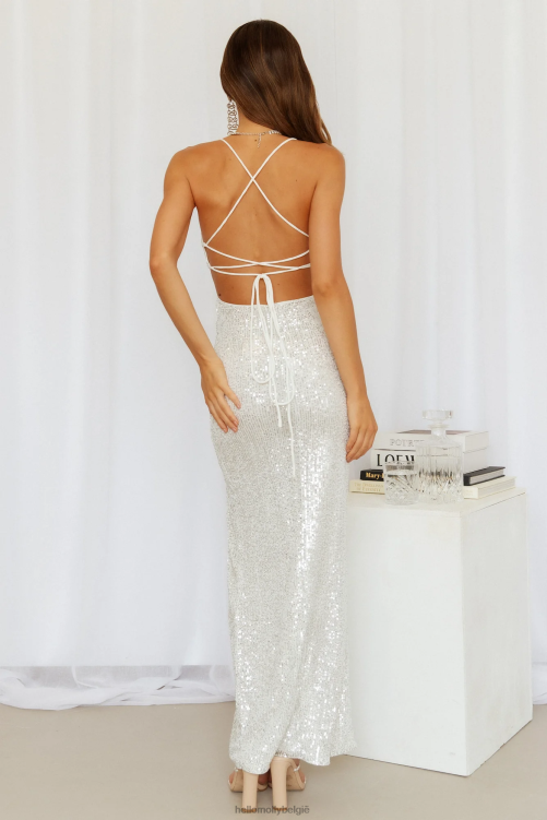 kleding Hello Molly glinsterende luchten maxi-jurk zilver XR2L6208