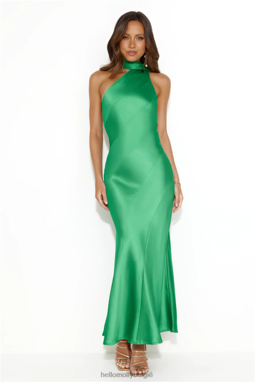 kleding Hello Molly glinsterende ster satijnen maxi-jurk groen XR2L5513