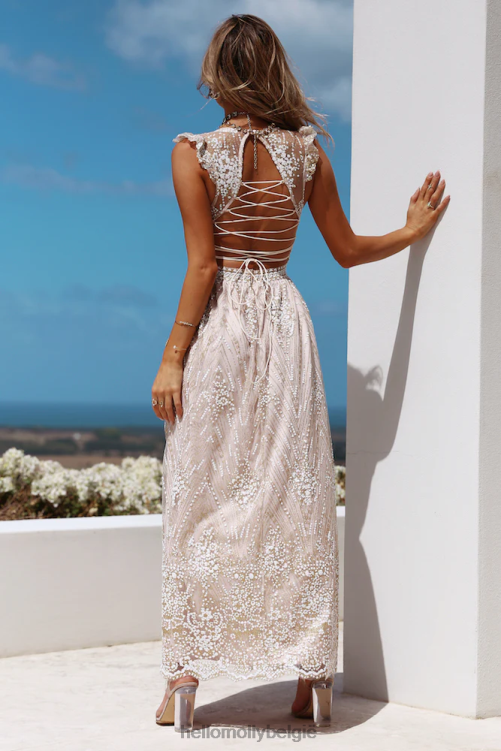 kleding Hello Molly goud op het plafond maxi-jurk champagne XR2L6881