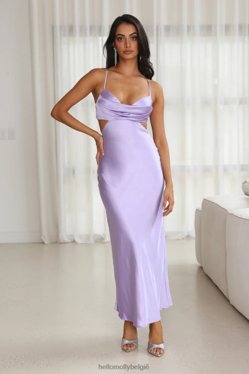 kleding Hello Molly grootste entree satijnen maxi-jurk lila XR2L3796