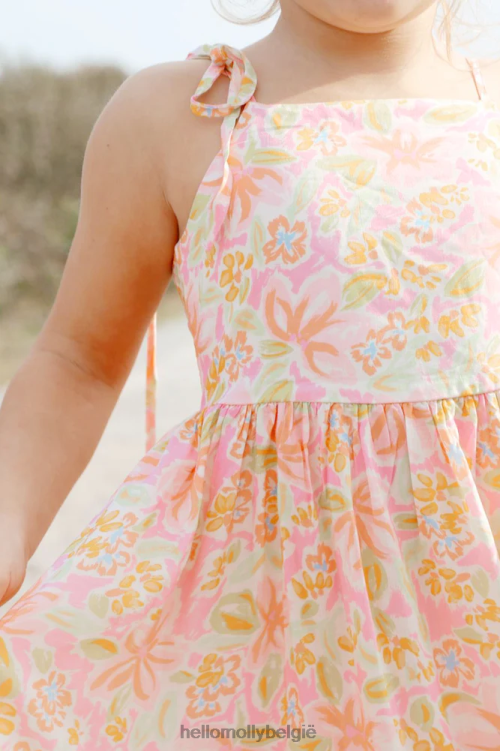 kleding Hello Molly hallo mini running through madeliefjes maxi jurk roze XR2L6793