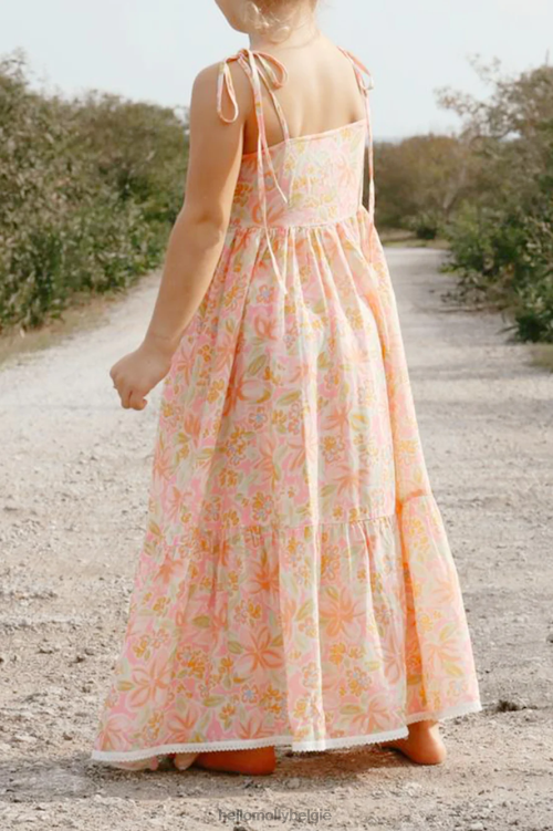 kleding Hello Molly hallo mini running through madeliefjes maxi jurk roze XR2L6793