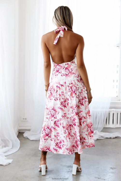 kleding Hello Molly happy times maxi jurk roze XR2L6863