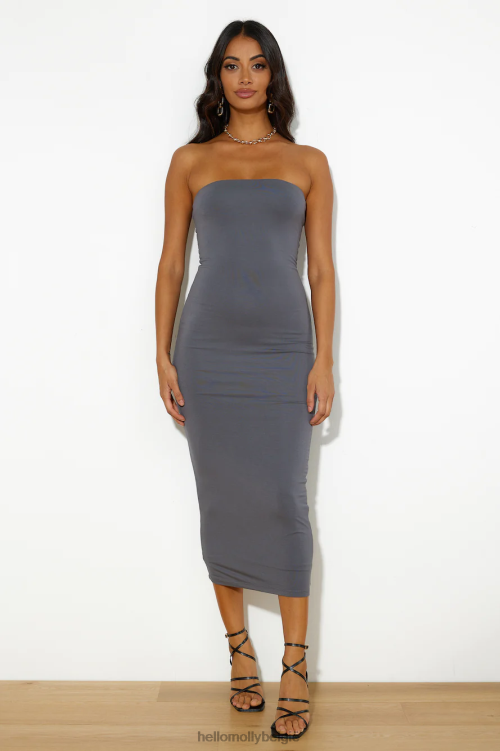 kleding Hello Molly herhaald dragen maxi-jurk houtskool XR2L5989