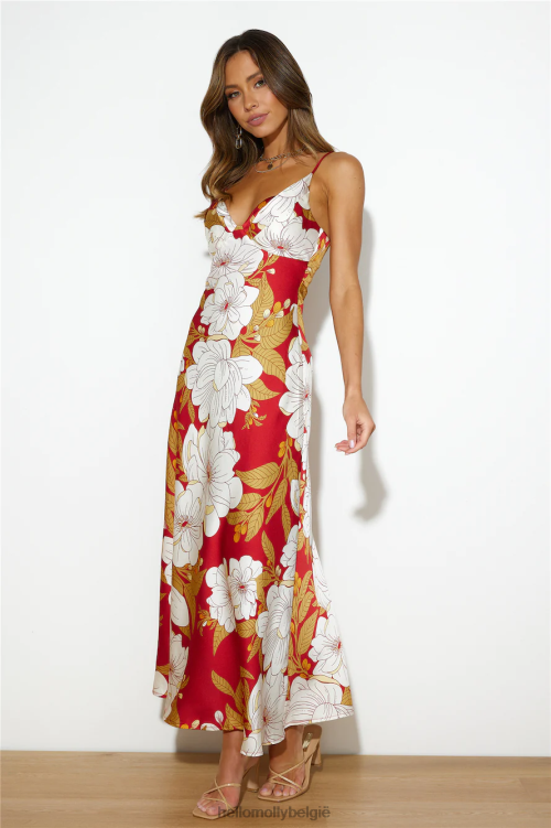 kleding Hello Molly holiday dreaming maxi-jurk rood XR2L6205