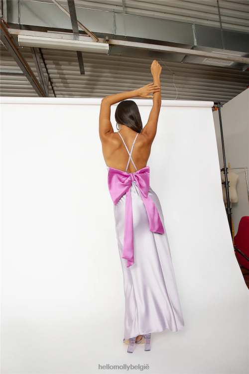 kleding Hello Molly ja tegen bijzondere maxijurk lila XR2L6195