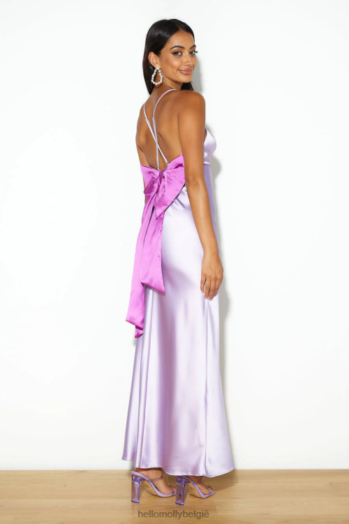 kleding Hello Molly ja tegen bijzondere maxijurk lila XR2L6195