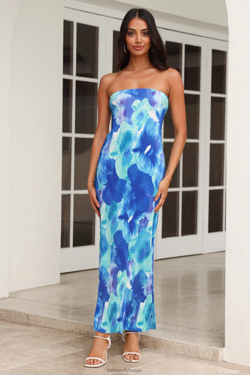 kleding Hello Molly keep going forward maxi-jurk blauw XR2L5716