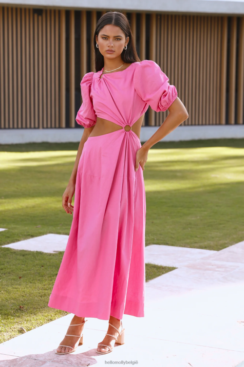 kleding Hello Molly koektrommel maxi jurk roze XR2L6594