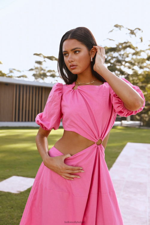 kleding Hello Molly koektrommel maxi jurk roze XR2L6594