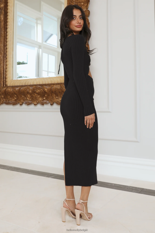 kleding Hello Molly krakende vinyl maxi-jurk zwart XR2L6479