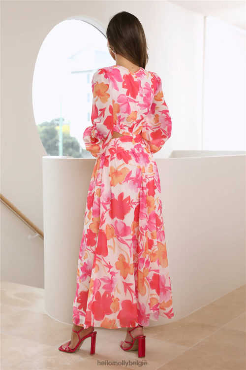 kleding Hello Molly lente zonsondergangen maxi-jurk bloemen XR2L6490