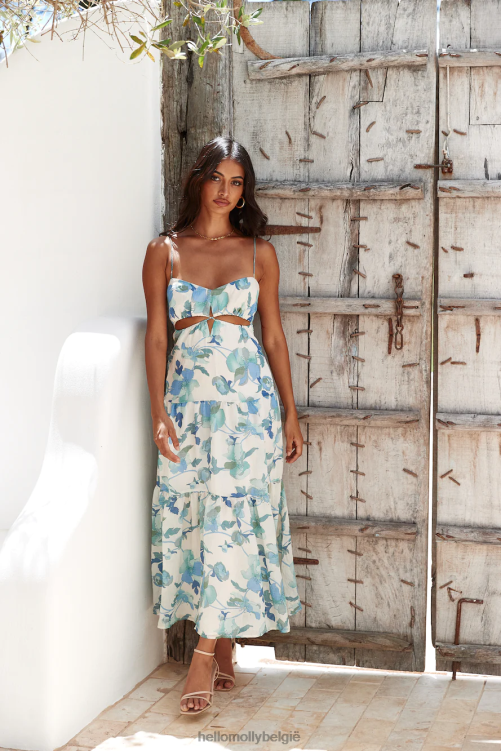 kleding Hello Molly lichter dan lucht maxi-jurk blauw XR2L6065