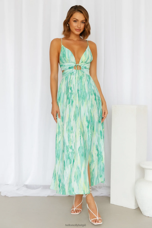 kleding Hello Molly liefdesbrieven jurkje groen XR2L3731