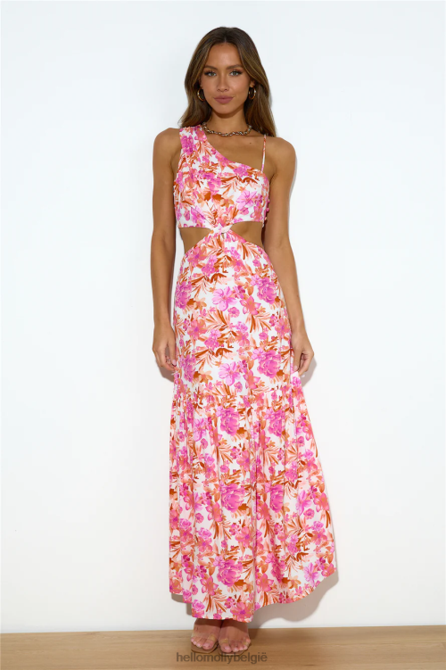 kleding Hello Molly liefhebber van print maxi jurk roze XR2L5987