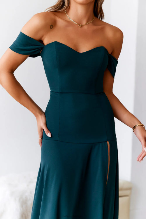 kleding Hello Molly lieve emilia blozende cinderella maxi-jurk groen XR2L6100