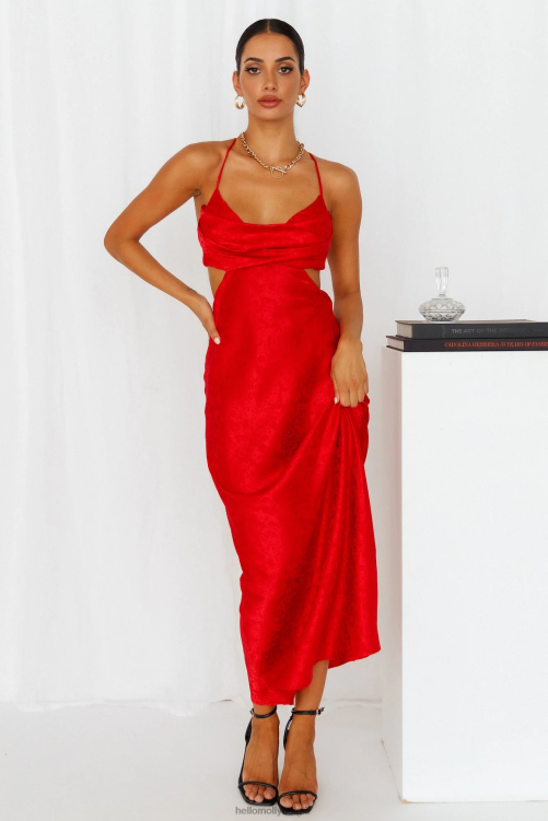 kleding Hello Molly luchtige lover maxi jurk rood XR2L6788