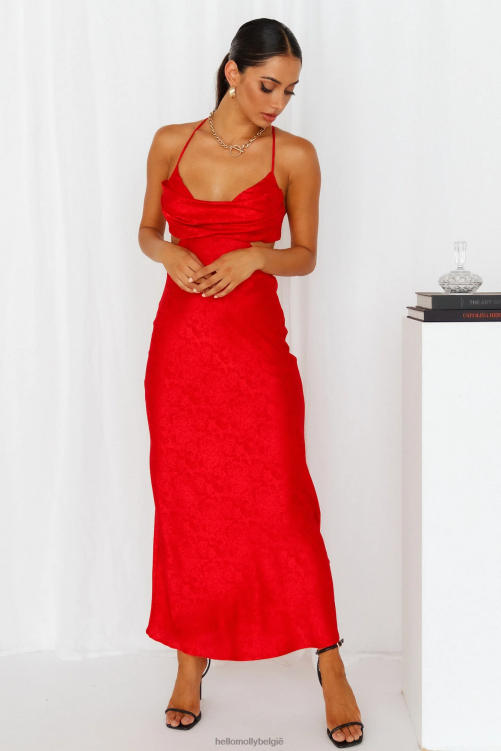 kleding Hello Molly luchtige lover maxi jurk rood XR2L6788