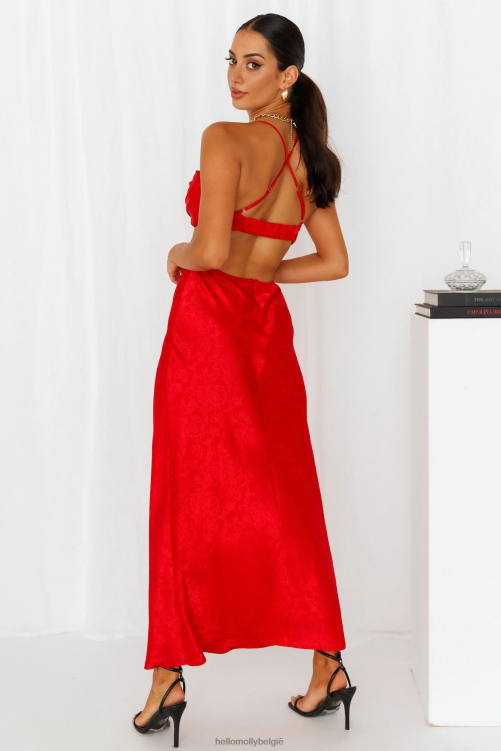kleding Hello Molly luchtige lover maxi jurk rood XR2L6788