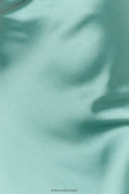 kleding Hello Molly luxe evenementen satijnen maxi-jurk salie XR2L5882