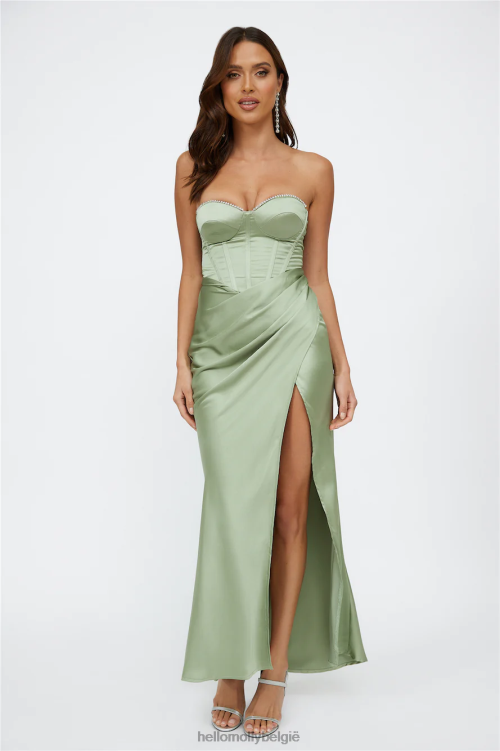 kleding Hello Molly luxe proza ​​maxi-jurk salie XR2L6455