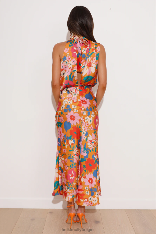 kleding Hello Molly magische vibes maxi-jurk oranje XR2L5784