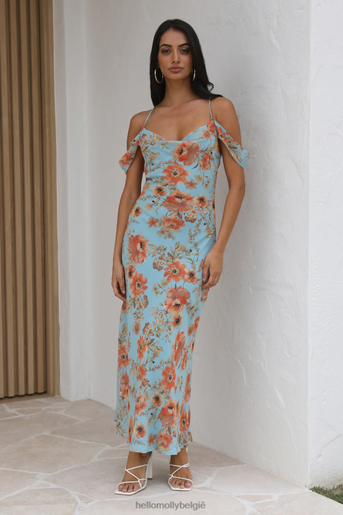 kleding Hello Molly maxi-jurk in minnaarstijl blauw XR2L6288