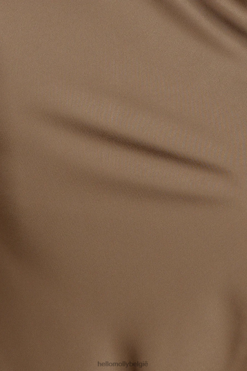 kleding Hello Molly meisje van het moment satijnen maxi-jurk bruin XR2L6224