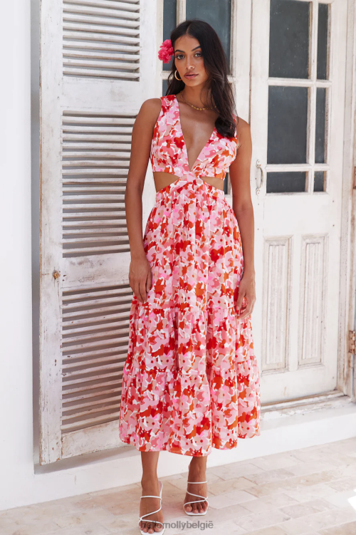 kleding Hello Molly mix love maxi jurk roze XR2L6068