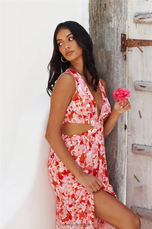 kleding Hello Molly mix love maxi jurk roze XR2L6068