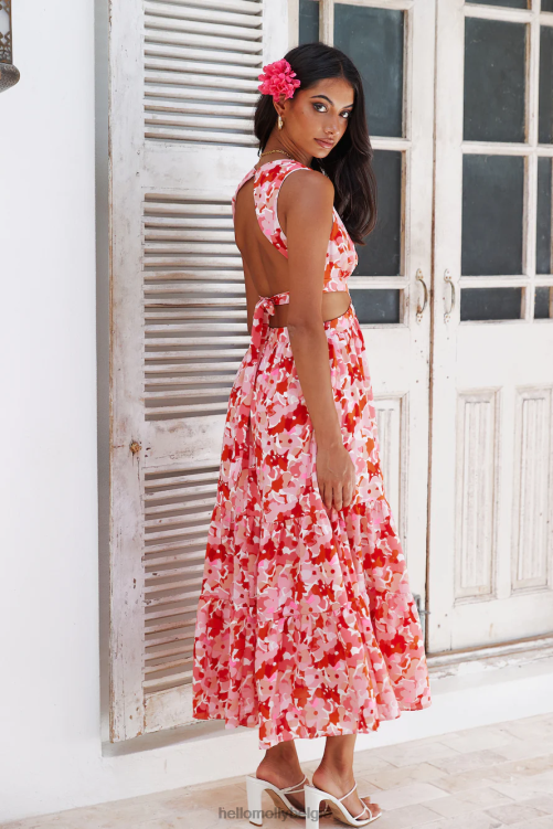 kleding Hello Molly mix love maxi jurk roze XR2L6068