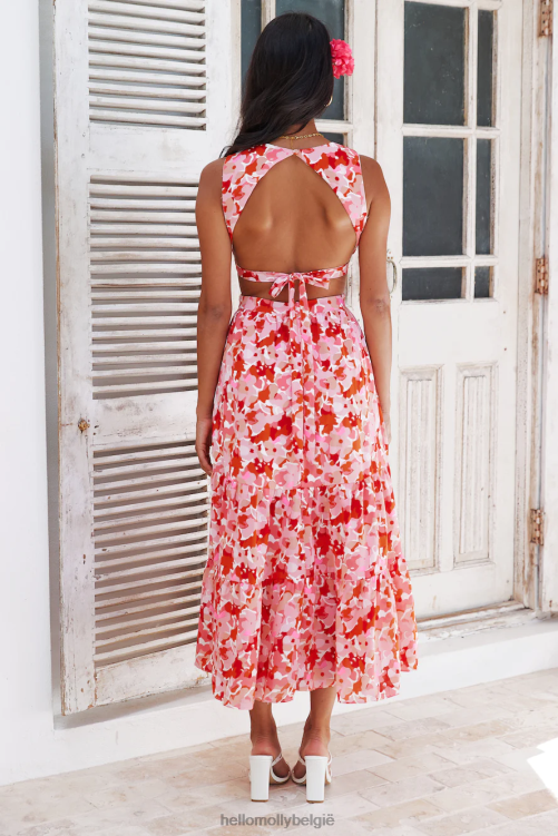 kleding Hello Molly mix love maxi jurk roze XR2L6068