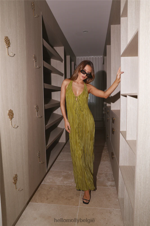 kleding Hello Molly moment of style maxi jurk groen XR2L5867