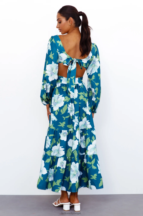 kleding Hello Molly only me maxi-jurk blauw XR2L6697