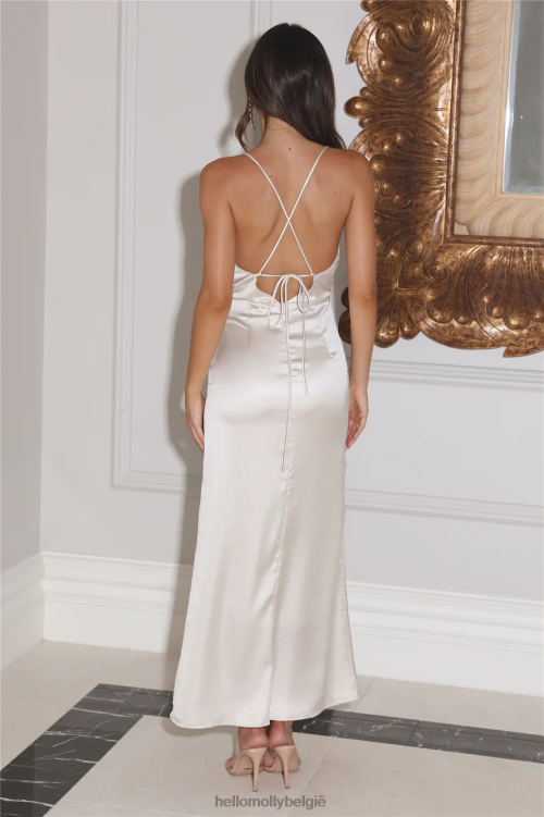 kleding Hello Molly party castle satijnen maxi-jurk champagne XR2L5850