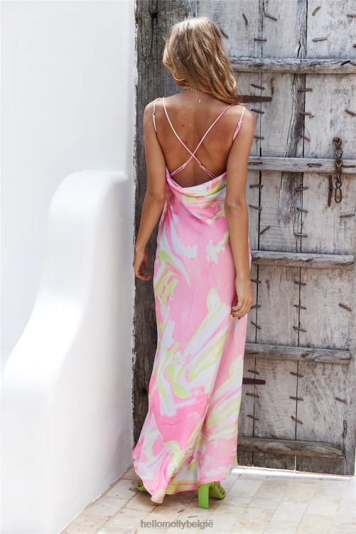 kleding Hello Molly partypop maxi jurk roze XR2L6130