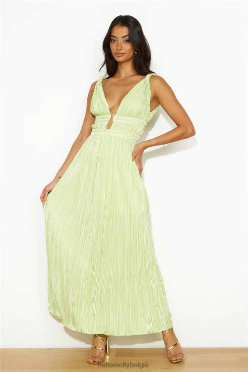 kleding Hello Molly plissé magische maxi jurk groen XR2L5940