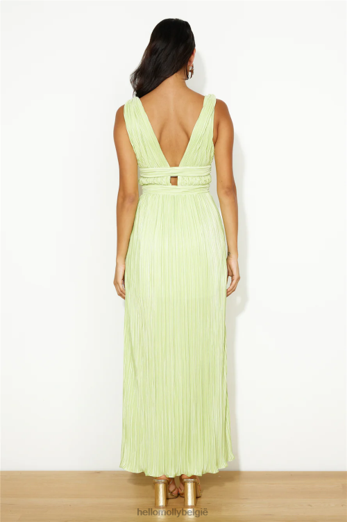kleding Hello Molly plissé magische maxi jurk groen XR2L5940