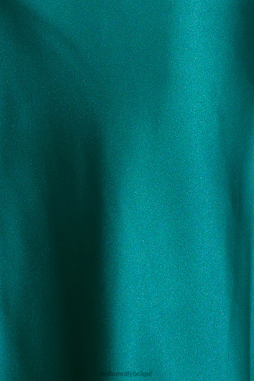 kleding Hello Molly pokerplay satijnen maxi-jurk bosgroen XR2L5963