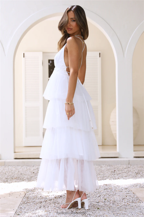 kleding Hello Molly prinses dreaming maxi-jurk wit XR2L3783